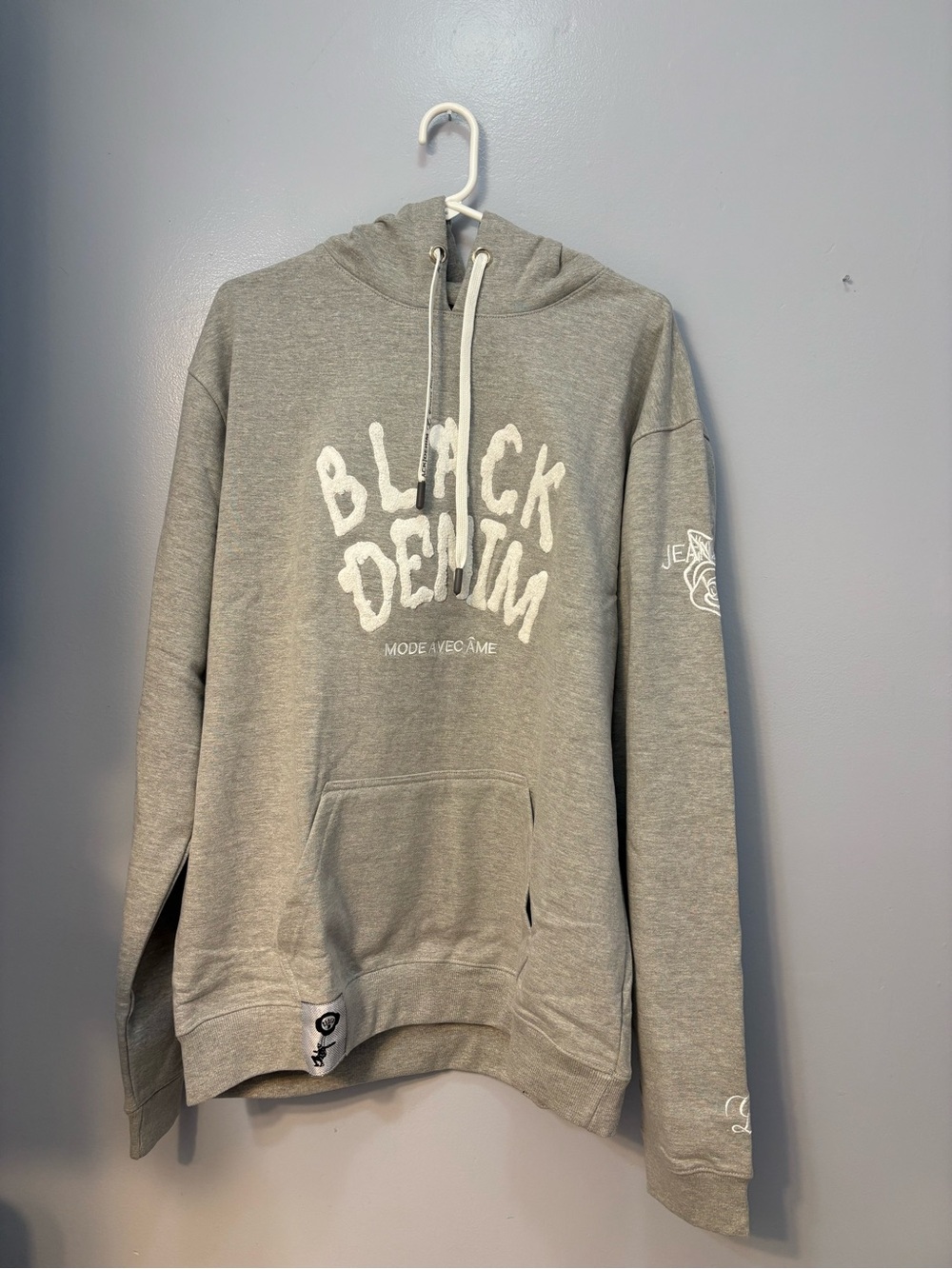 Black Denim Mode Avec Âme Gray Pullover Hoodie Sweatshirt 2XL. NWT